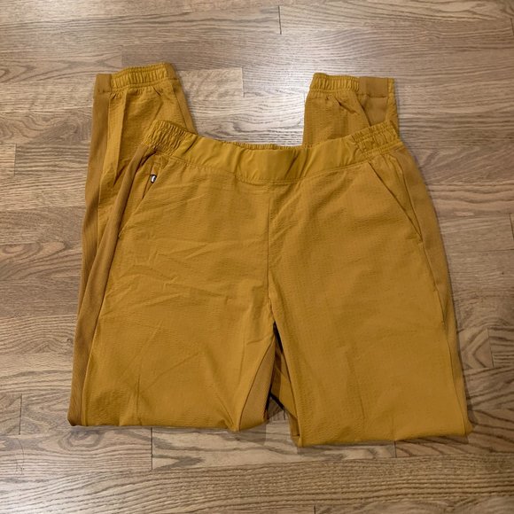 Athleta Pants - Athleta Mustard Colored Textured Brookly Jogger - Size 14 Tall